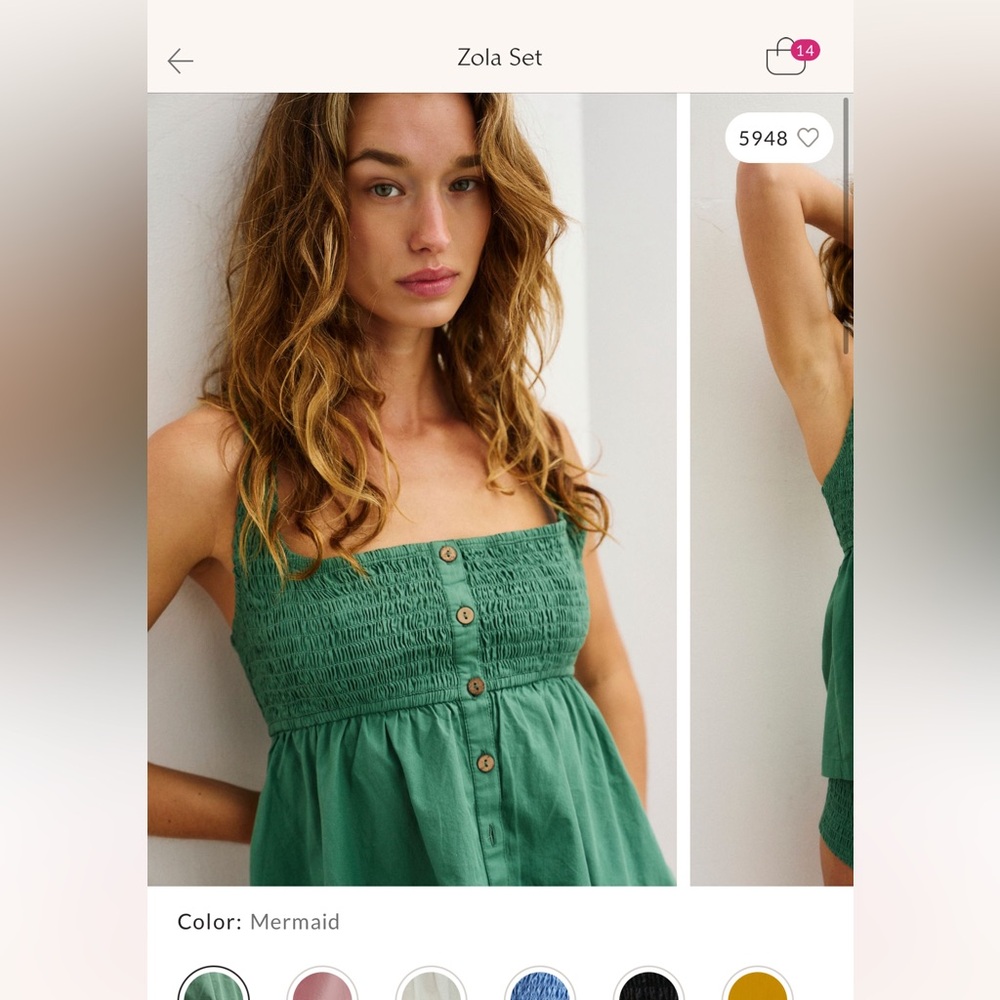 Rare Free People Zola Set In Mermaid - Picture 4 of 4